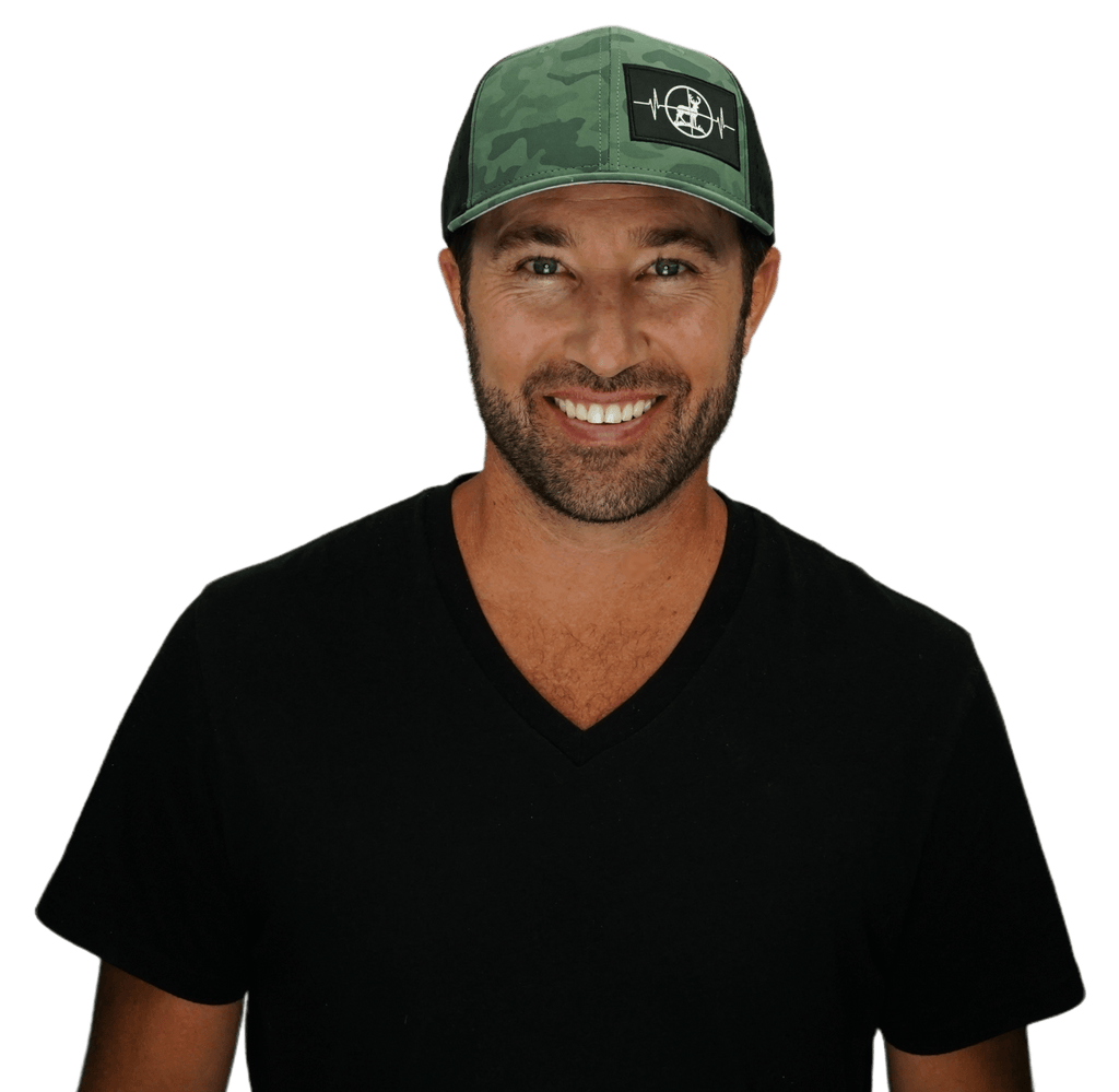 Hunting Hat - Baseball Hat Fit - Soft Teal Camo / Black - Laser Mesh