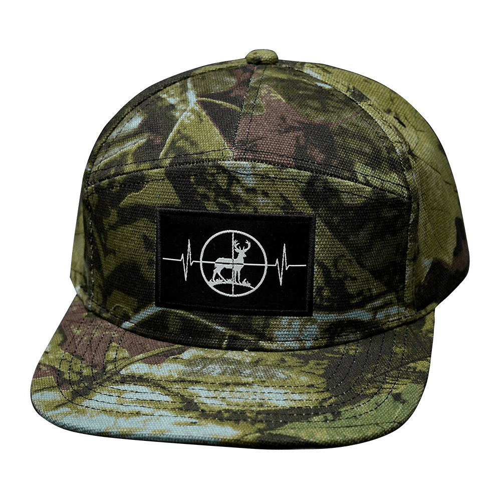 Hunting Hat - Flat Bill - Green Tree Camo - Fabric Back