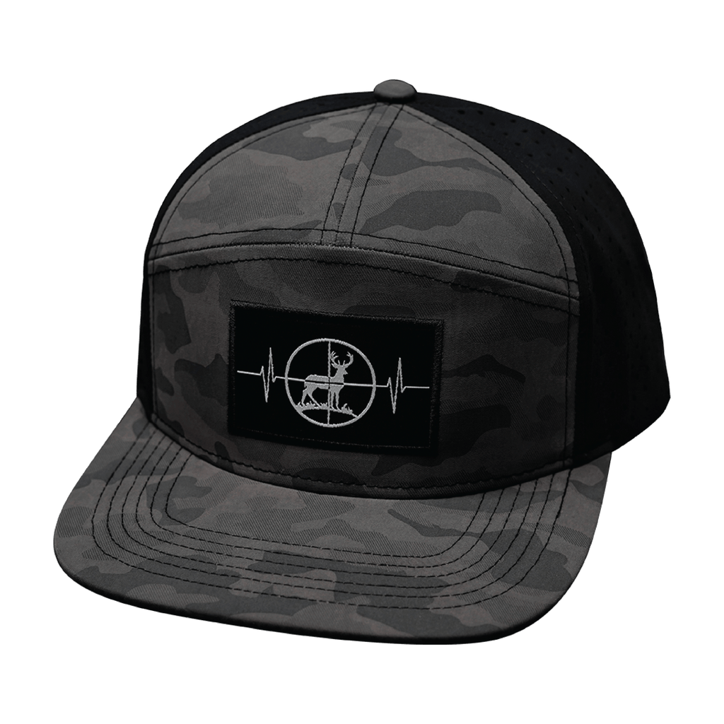 Hunting Hat - Flat Bill - Soft Mocha Camo / Black - Laser Mesh