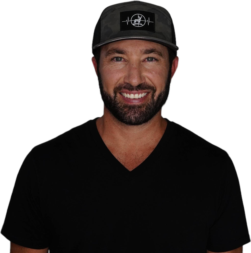 Hunting Hat - Flat Bill - Soft Mocha Camo / Black - Laser Mesh