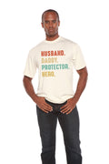 Spun Bamboo Husband, Daddy, Protector, Hero Men's Bamboo Viscose/Organic Cotton Short Sleeve Graphic T-Shirt — main product s