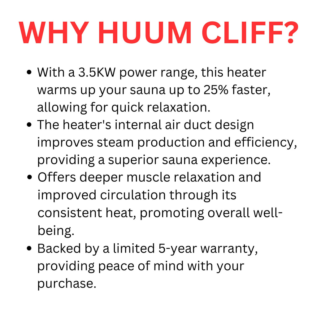 Huum Cliff Mini 4 3.5KW Electric Sauna Heater With Digital Controller & Sauna Stones (SAK58263) – SAKSBY WHOLESALE, view 5
