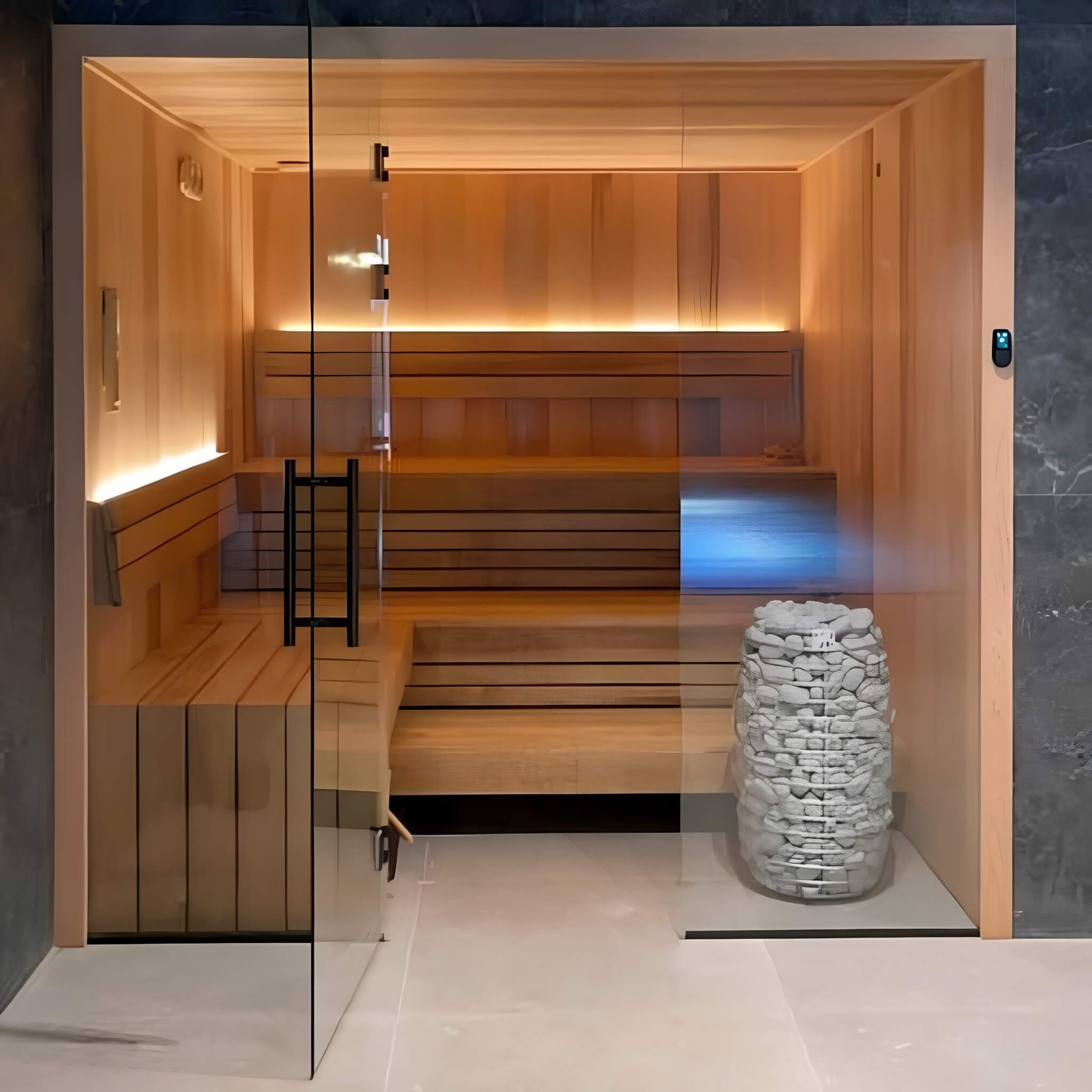 Huum Hive Mini Floor Mount Traditional Steel Sauna Heater With Digital Controller & Sauna Stones (SAK91438) – SAKSBY WHOLESAL