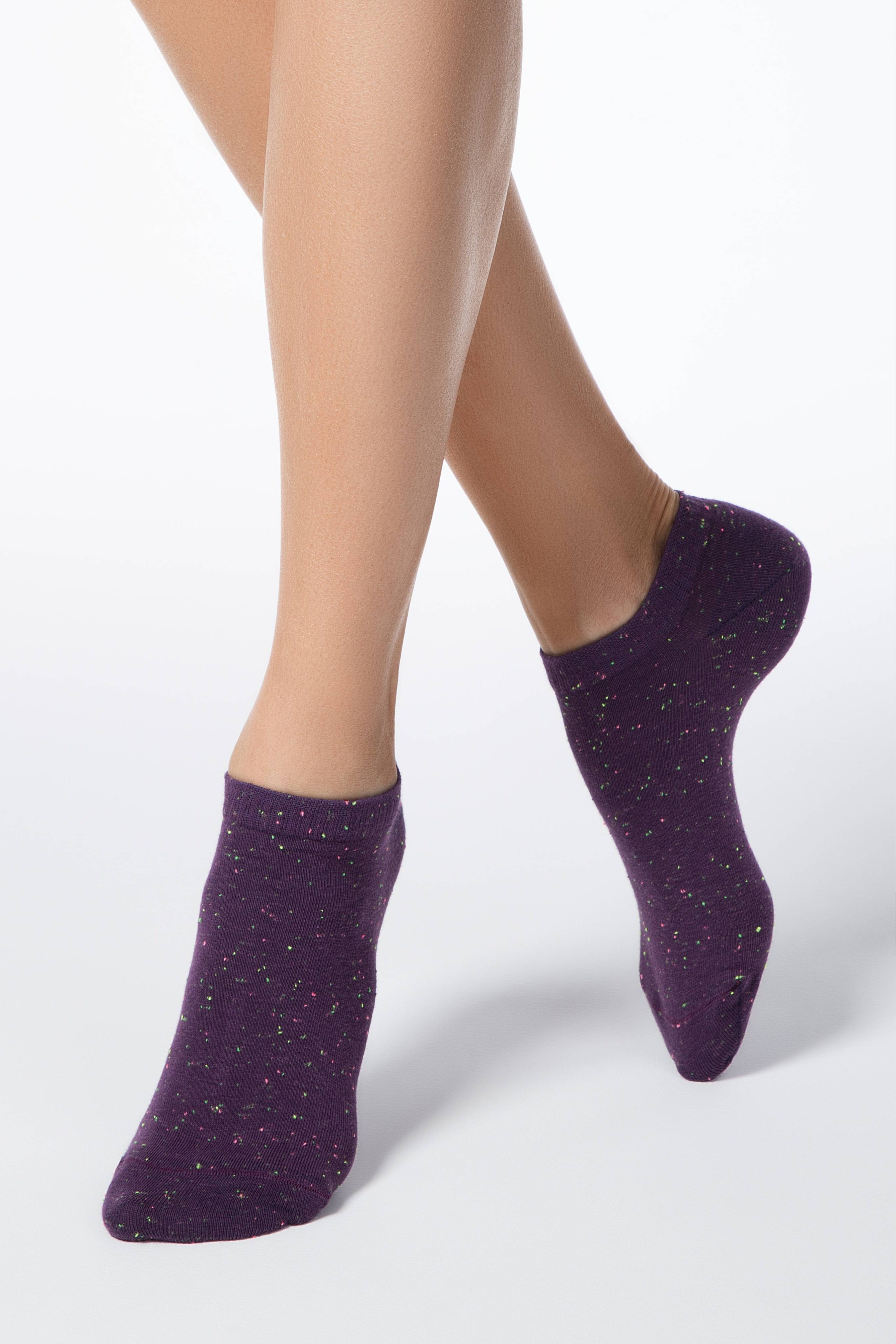 TheRanok.com Cotton Ankle Socks Conte Active - 085 Knitted Colorful Pixels — main product shot