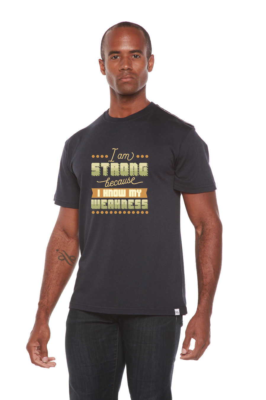 Spun Bamboo I am Strong Men's Bamboo Viscose/Organic Cotton Short Sleeve Graphic T-Shirt — lifestyle context