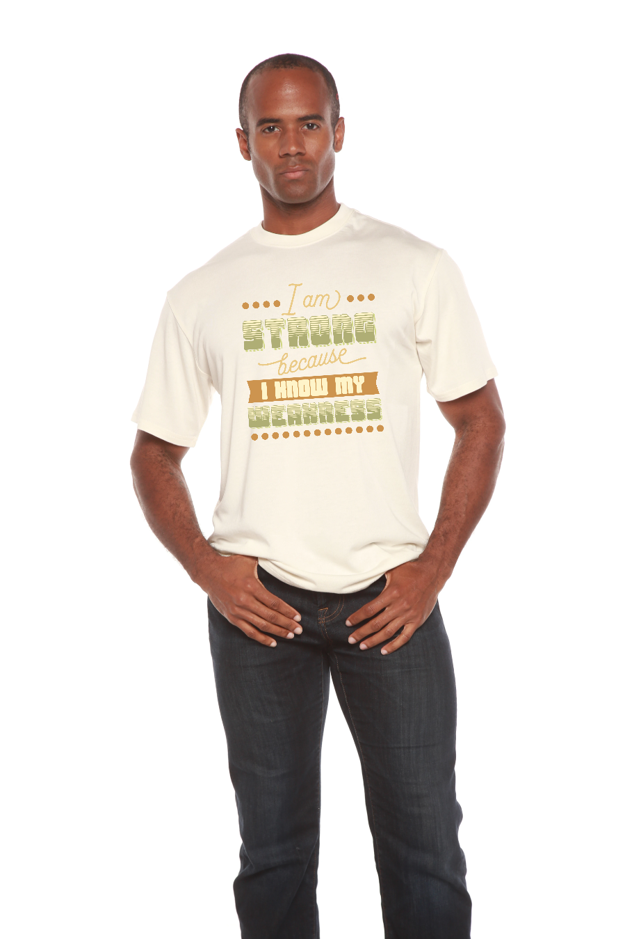 Spun Bamboo I am Strong Men's Bamboo Viscose/Organic Cotton Short Sleeve Graphic T-Shirt — packaging