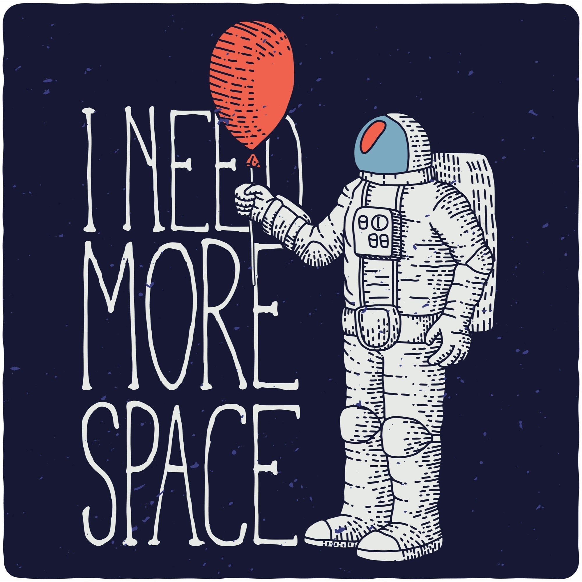 Spun Bamboo I need more space Men's Bamboo Viscose/Organic Cotton Short Sleeve Graphic T-Shirt — detail close-up