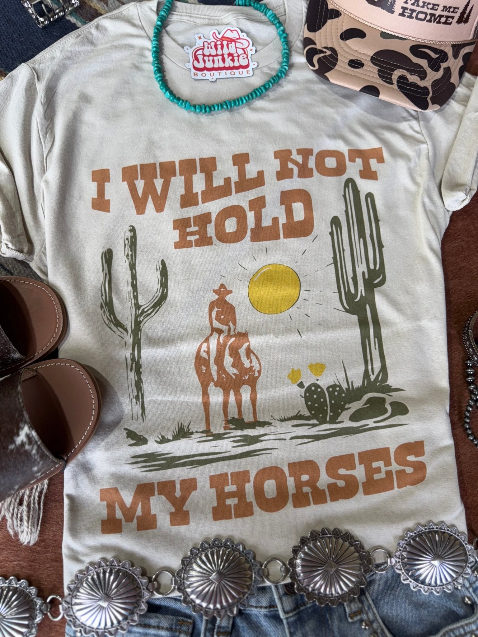Wild Junkie I Will Not Hold My Horses Graphic Tee — main product shot