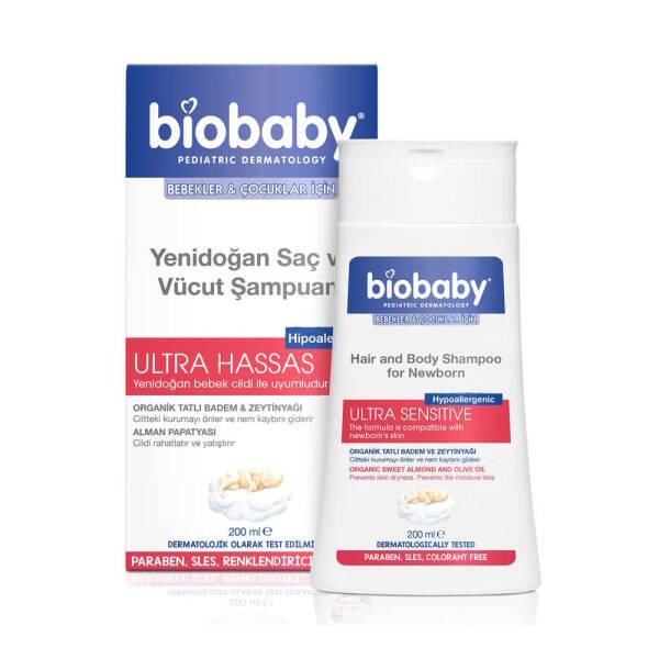 Biobaby Newborn Baby Shampoo and Body Wash - Gentle, Natural, 6.76 fl oz