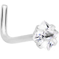 BodyCandy 20G 1/4 Clear Square 2.5mm CZ Gem Steel L-Shape Nose Ring — main product shot