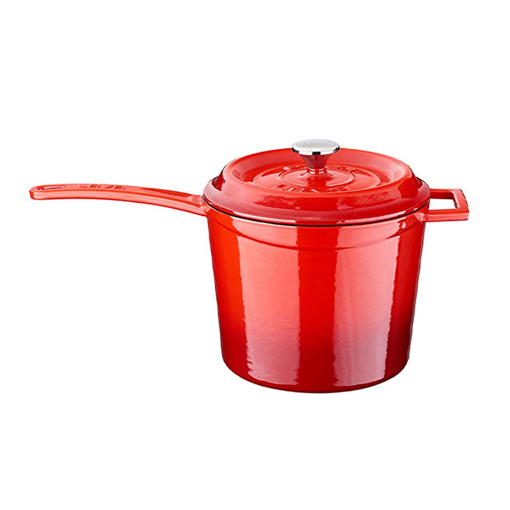 LAVA Cast Iron Sauce Pan - 18 cm, Enamel Coated, Durable Cookware for Home Cooks