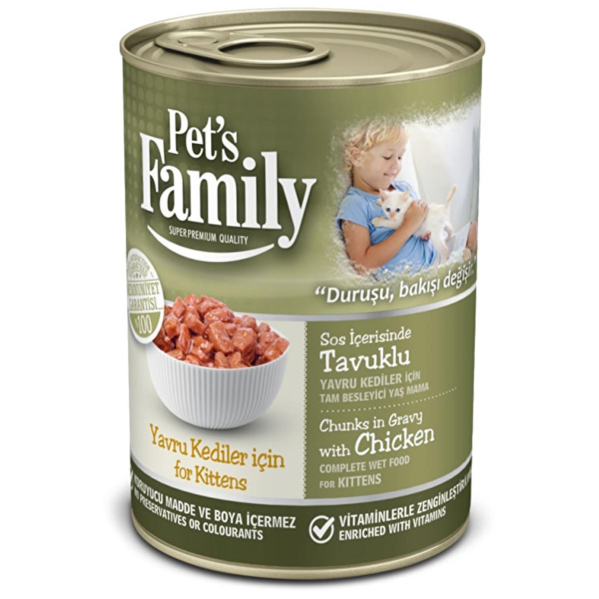 Pet's Family Chicken Kitten Food: Canned Wet Food for Healthy Growth & Development - Taurine Enriched, Complete Nutrition