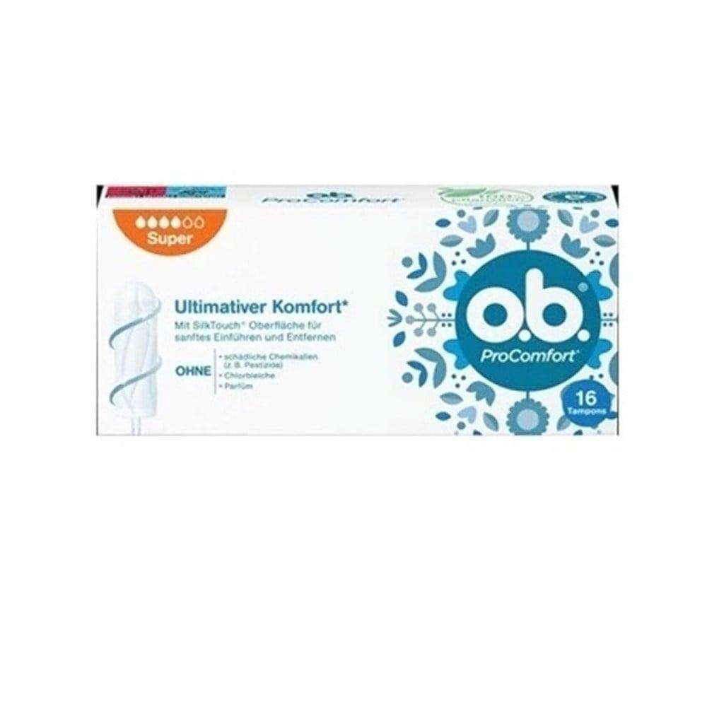 o.b. ProComfort Tampon Super 16-Pack - Reliable Protection for Heavy Flow Days