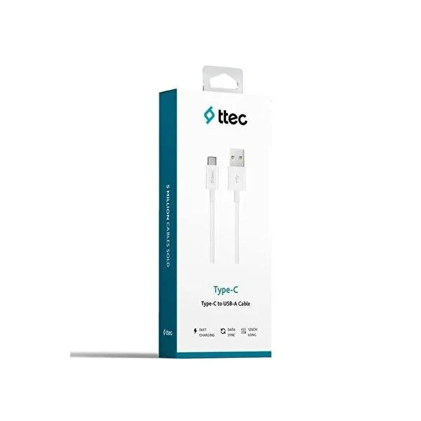 Ttec 120cm USB-A to USB-C Cable - Fast Charging & High-Speed Data Transfer, CE Certified