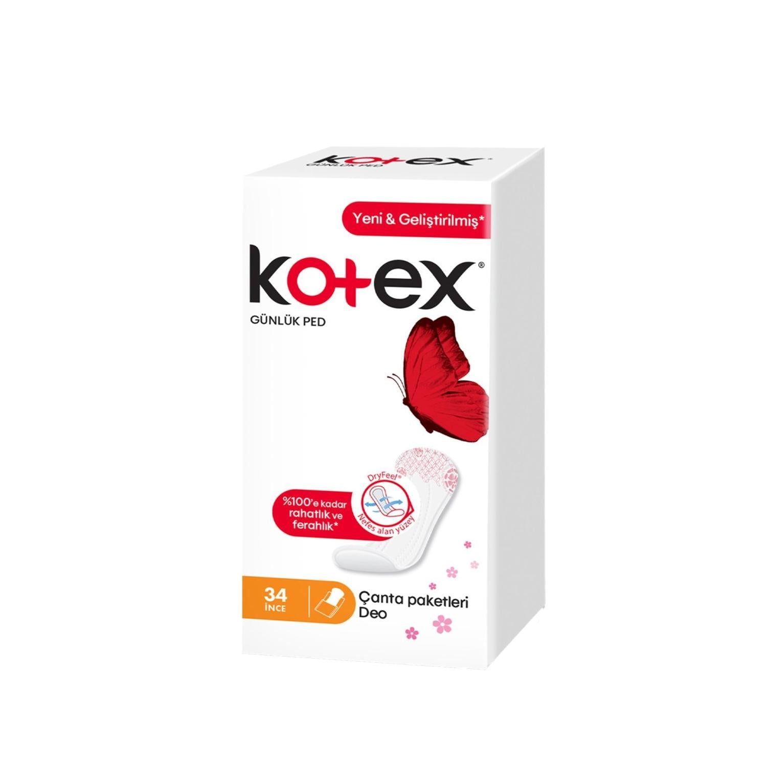 Kotex Scented Thin Daily Sanitary Pads for Women - 34 Count, Comfort and Hygiene