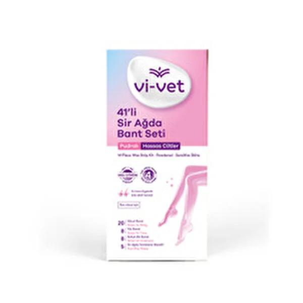 Vivet Powdered Wax Strips 41-Count: Natural Resin, Sugar-Free Hair Removal for Body, Face & Armpits - Dermatologically Tested, Long-Lasting Smoothness