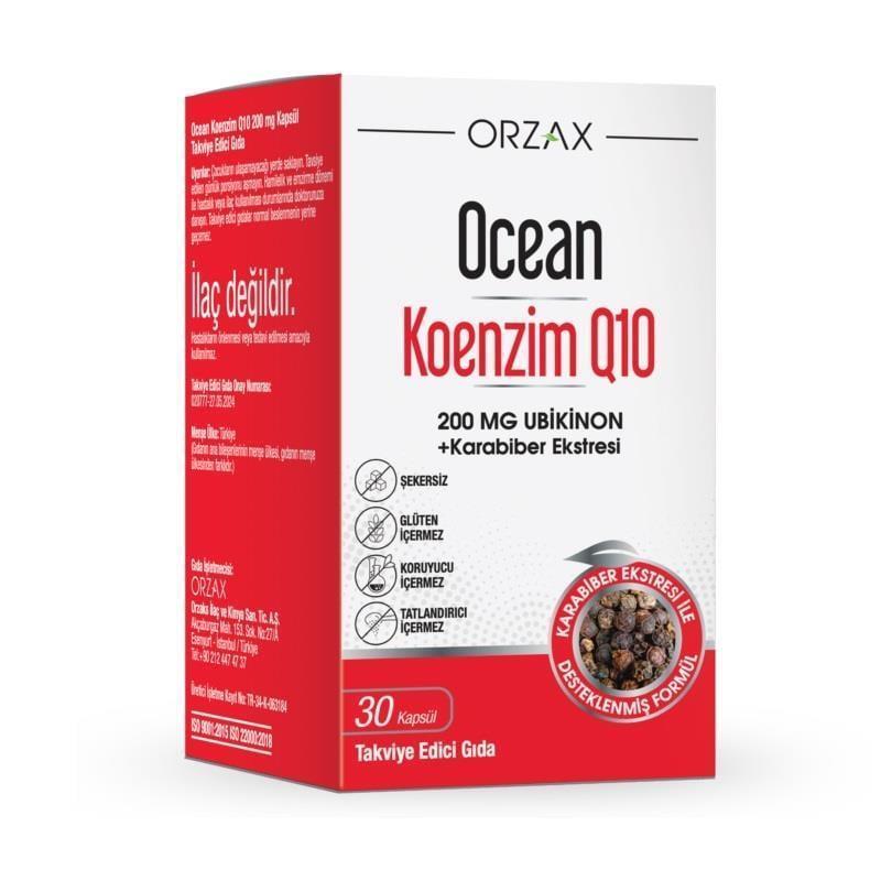 Ocean Koenzim Q10 200mg Capsules - Antioxidant Support & Energy Boost Dietary Supplement