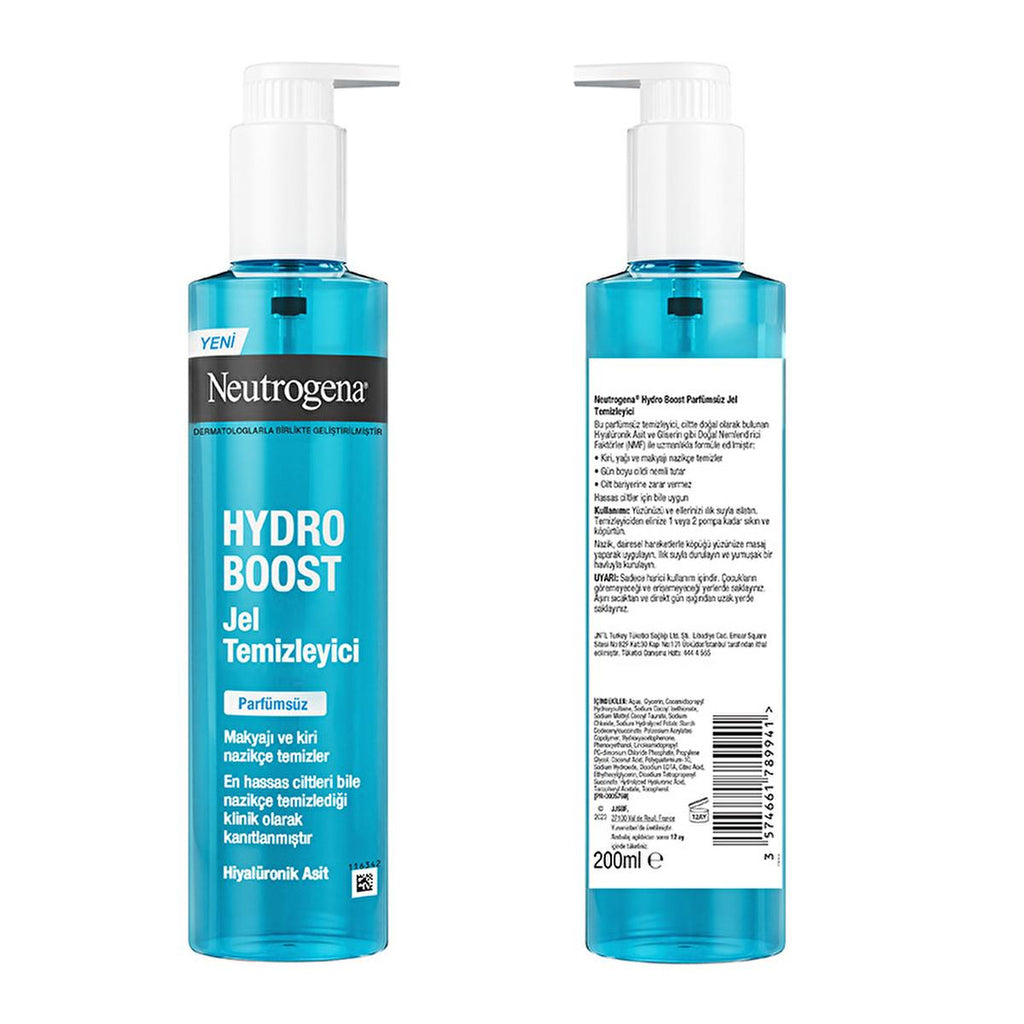 Neutrogena Hydro Boost: Fragrance-Free, Hydrating Gel Cleanser for Sensitive Skin | Hyaluronic Acid Face Wash, Gentle & Moisturizing