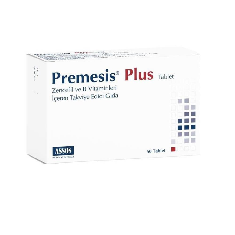Premesis Plus Dietary Supplement - Ginger Extract, Folic Acid, Vitamin B Complex - 60 Tablets