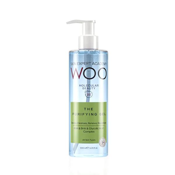 WOO Skin Expert Facial Cleansing Gel - Gentle Skincare with AHA BHA for All Skin Types, 6.76 fl oz