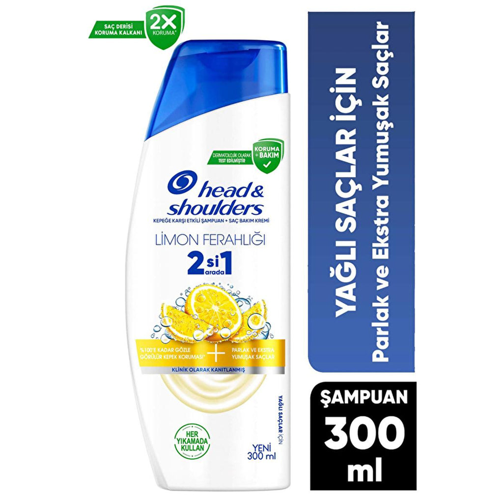 Head & Shoulders Lemon Fresh 2-in-1 Anti-Dandruff Shampoo: Cleanses, Conditions & Controls Oily Hair & Itchy Scalp for Men & Women