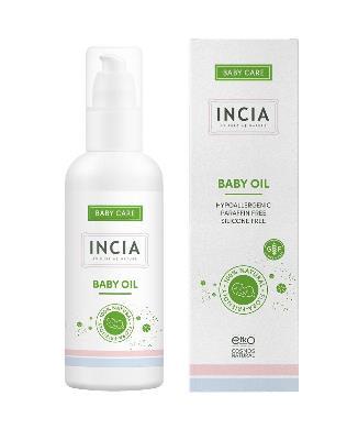 Incia Natural Baby Oil - 3.72 fl oz, Hypoallergenic & Chemical-Free for Sensitive Skin