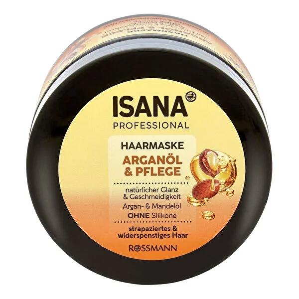 Isana Professional Argan Oil Hair Mask: Deep Conditioner for Dry, Damaged Hair | Silicone & Microplastic-Free, Vegan - 8.45 fl oz