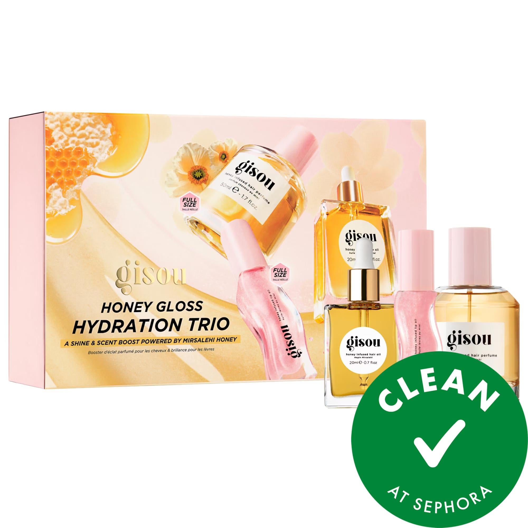 GHD - Honey Gloss Hydration Trio Set for Dry, Damaged Hair & Lips - Natural, Gluten-Free Hair Care & Lip Care Products