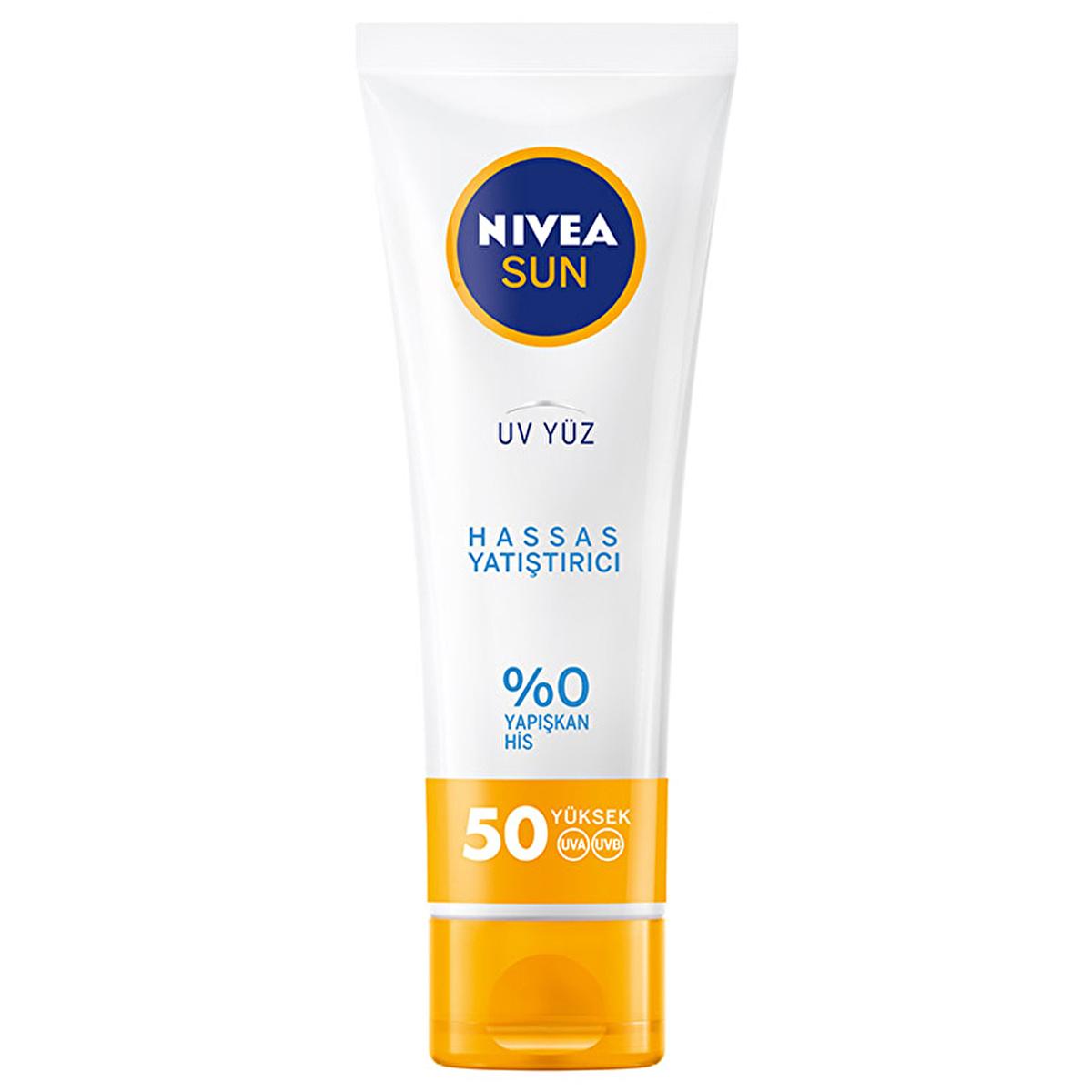 Nivea Sun SPF 50 Facial Sunscreen: High Protection, Moisturizing, Non-Greasy - Sensitive Skin Formula, UVA/UVB Defense - 1.69 fl oz