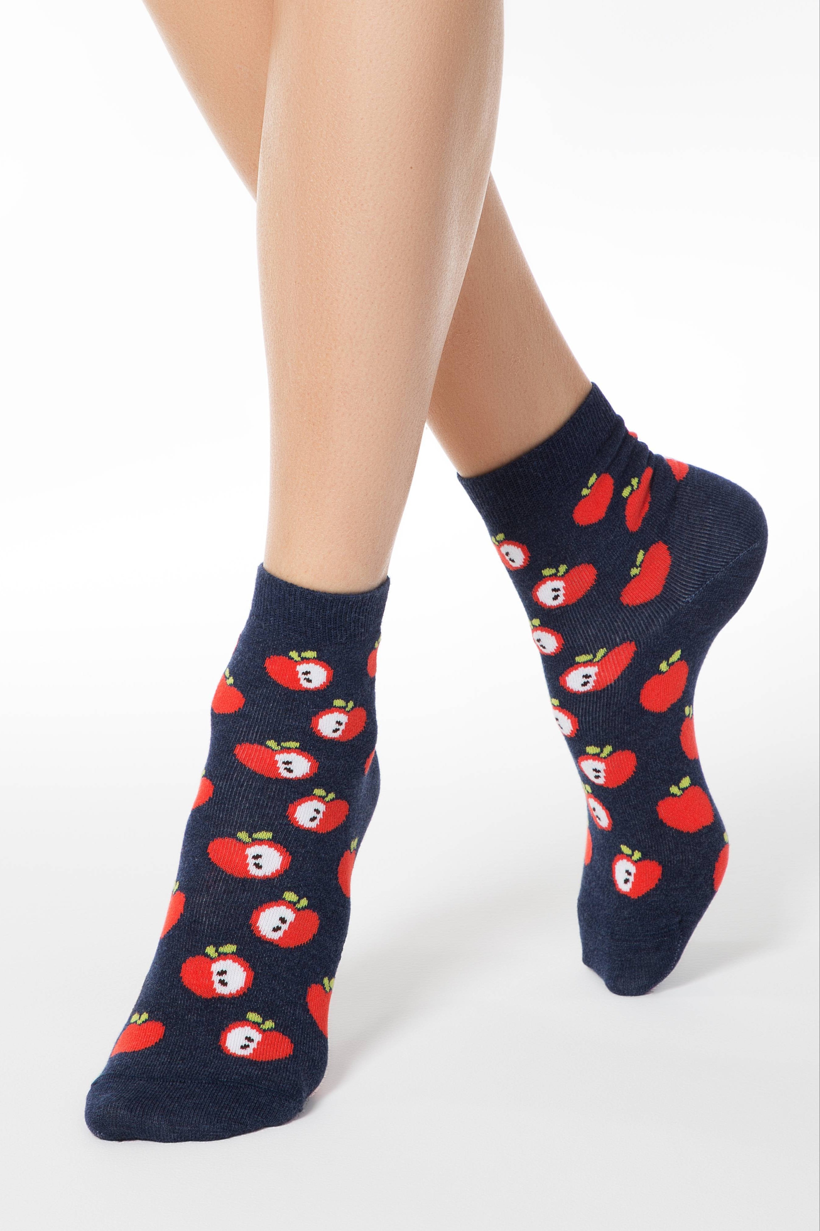 TheRanok.com Conte Elegant Cotton Socks (2 pairs) - Fruit pattern — detail close-up
