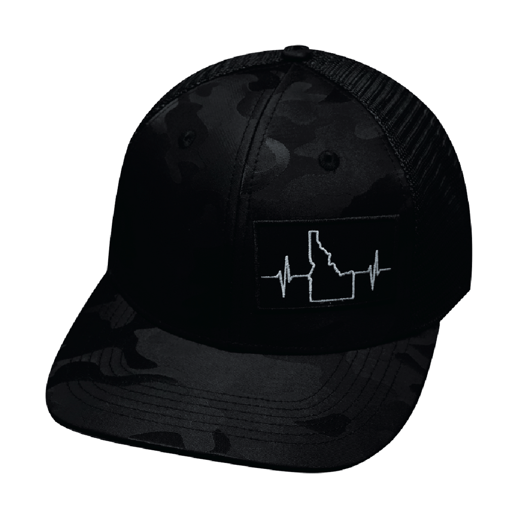 Idaho Hat - Baseball Hat Fit - Black Camo / Black - Trucker Mesh