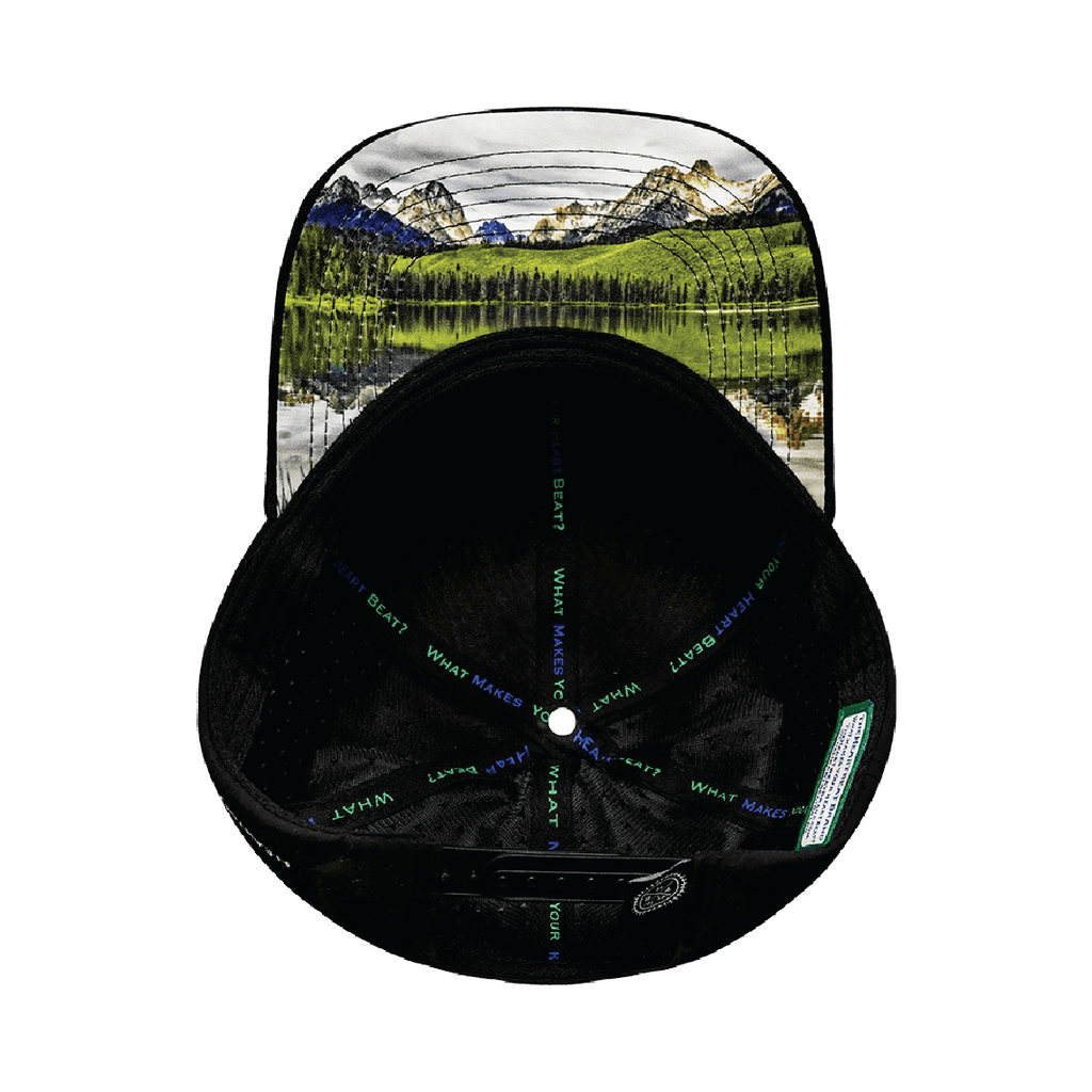 The Heartbeat Brand Idaho Hat - Baseball Hat Fit - Cork - Black - Laser Mesh — alternative angle