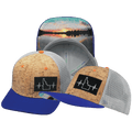 The Heartbeat Brand Idaho Baseball Hat — Cork Royal Blue / Gray — main product shot