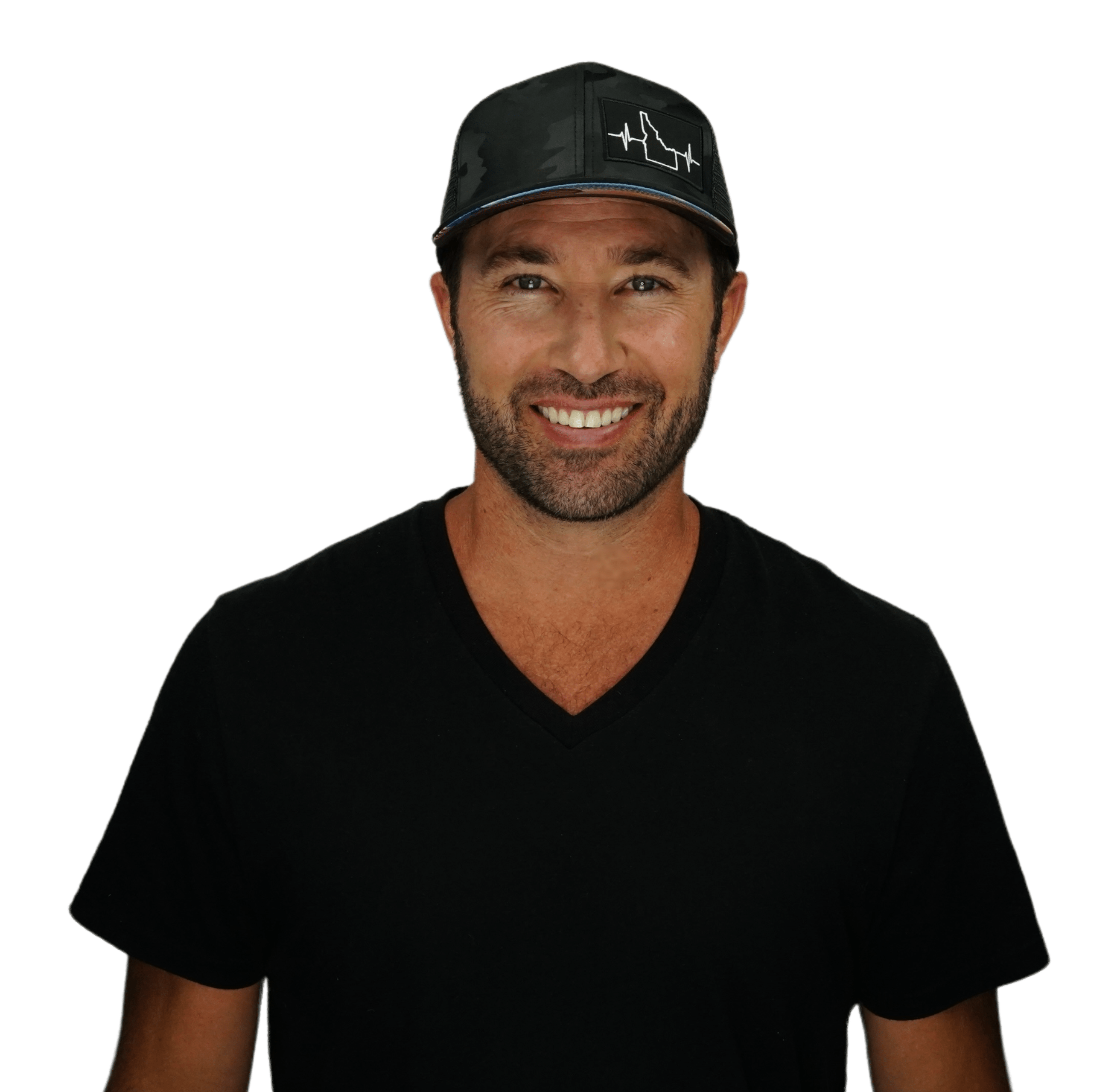 Idaho Hat - Baseball Hat Fit - Black Camo / Black - Trucker Mesh