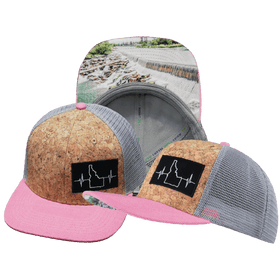 Idaho Hat - Baseball Hat Fit - Cork - Pink / Gray - Trucker Mesh