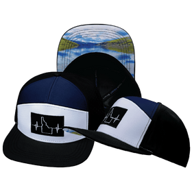 Idaho Flat Bill Hat — Black / White / Navy