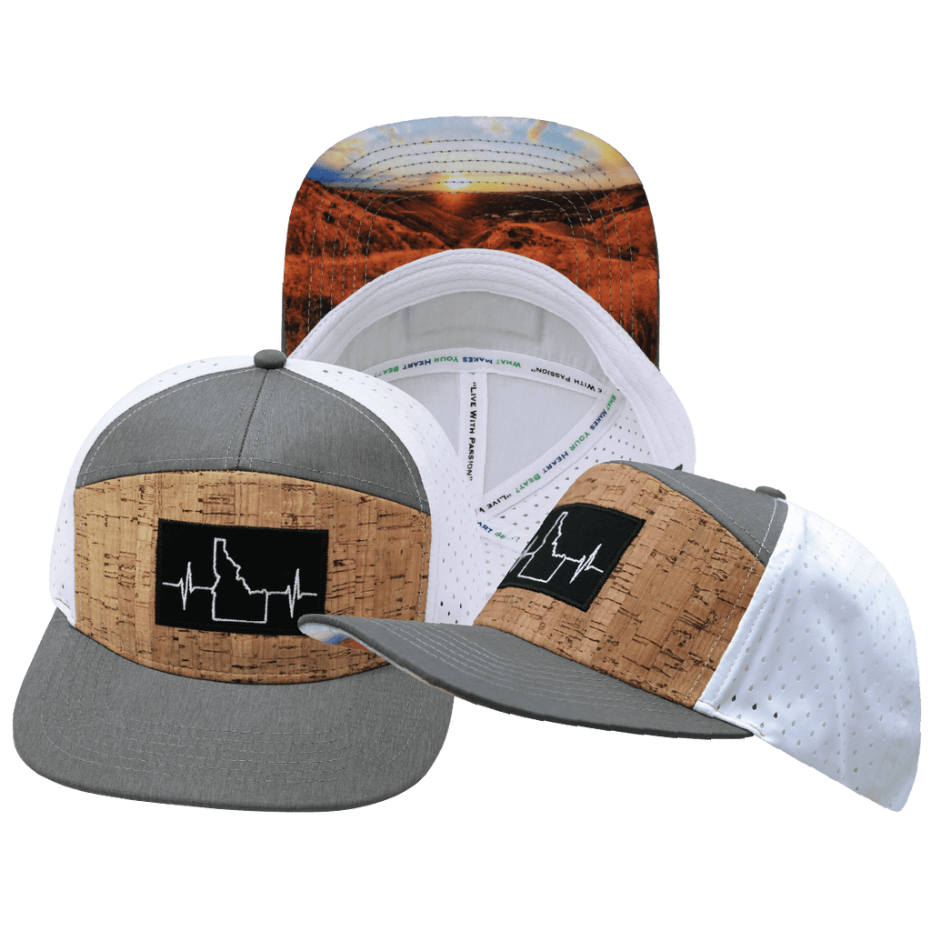Idaho Hat - Flat Bill - Cork - Gray / White - Laser Mesh