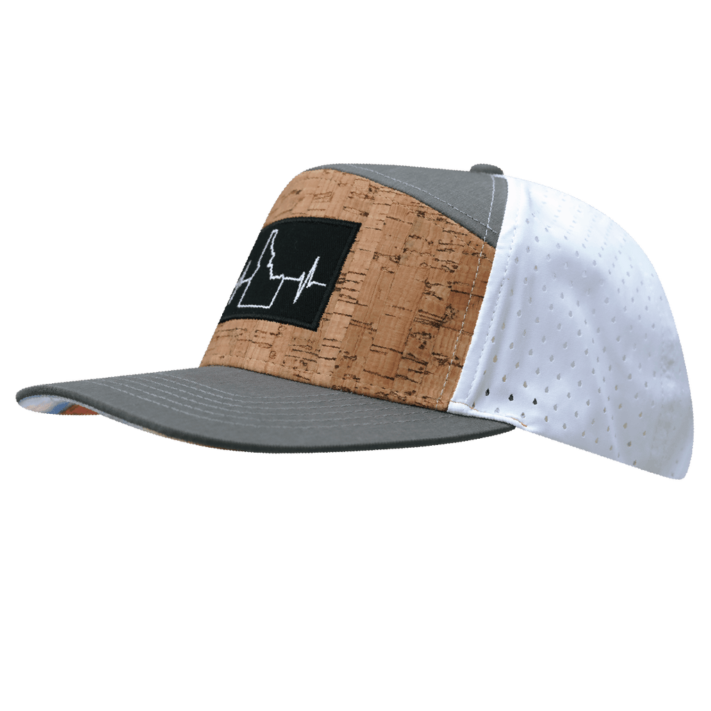 Idaho Hat - Flat Bill - Cork - Gray / White - Laser Mesh