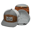 The Heartbeat Brand Idaho Flat Bill Hat — Cork Gray / White — main product shot