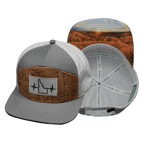 Idaho Flat Bill Hat — Cork Gray / White