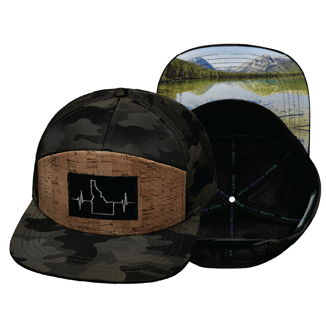 Idaho Hat - Flat Bill - Cork - Tan Camo - Laser Mesh