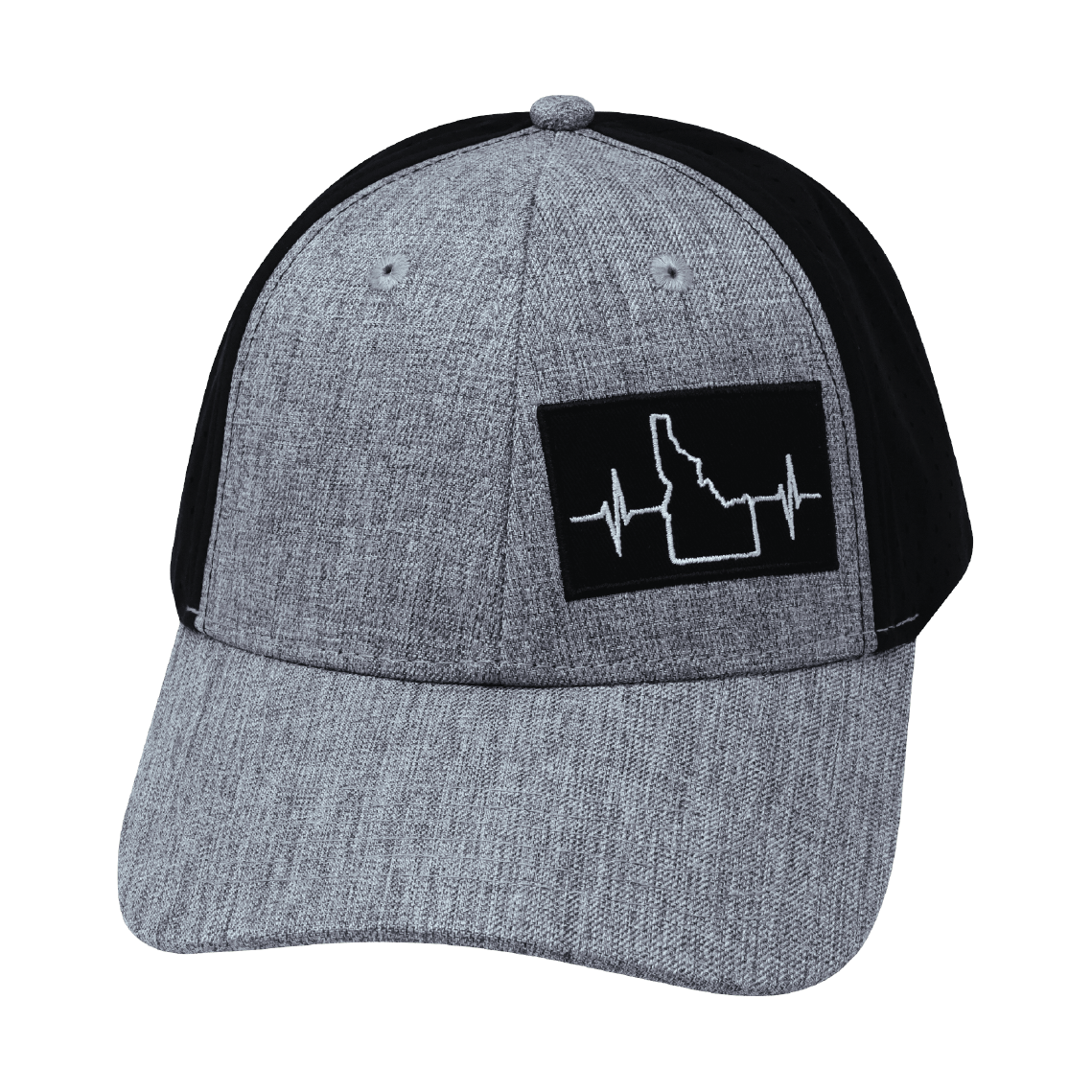 Idaho Hat - Low Profile - Ponytail - Heather Gray / Black - Laser Mesh