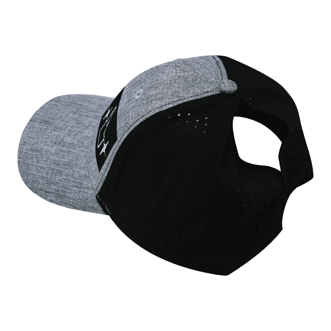Idaho Hat - Low Profile - Ponytail - Heather Gray / Black - Laser Mesh