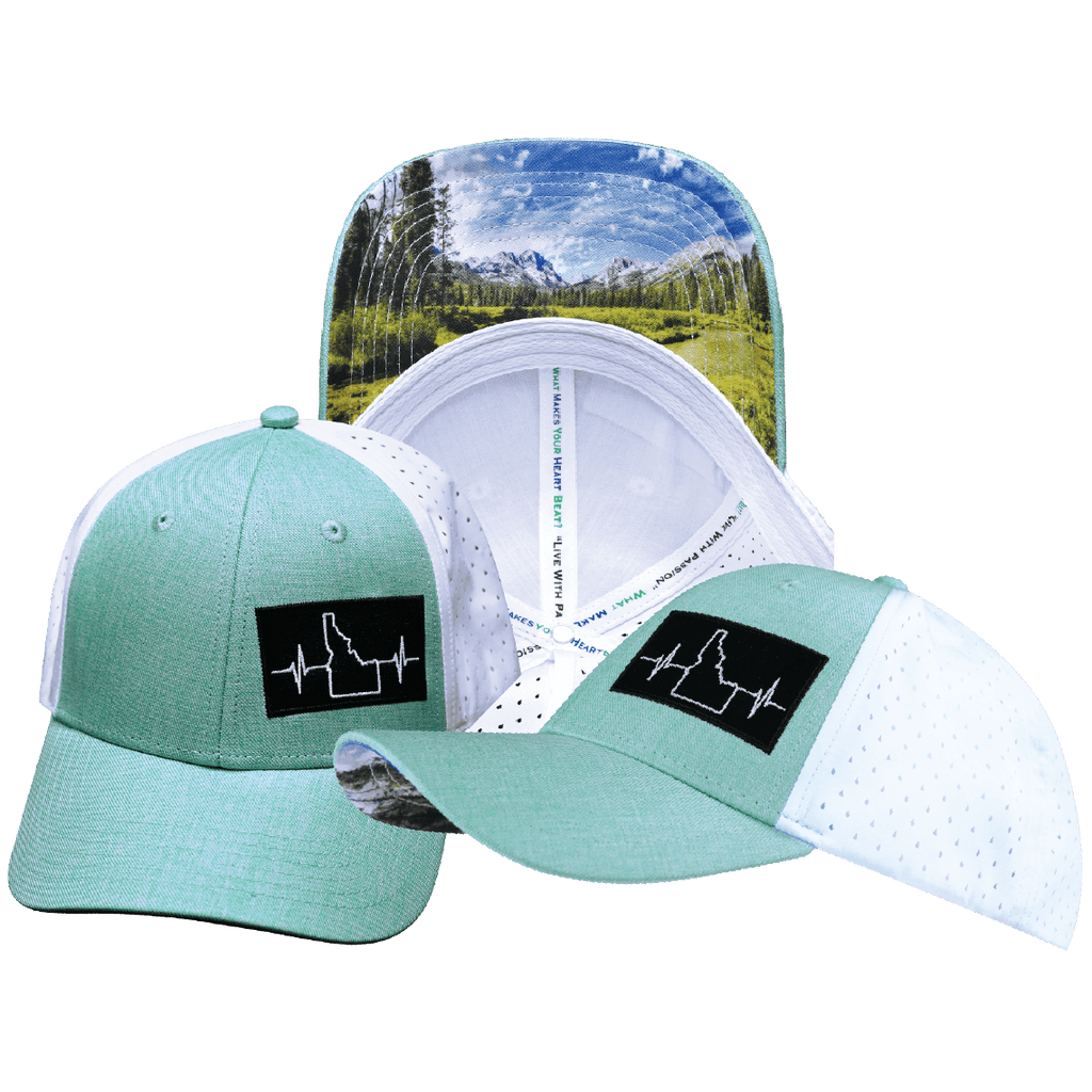 Idaho Hat - Low Profile - Ponytail - Teal / White - Laser Mesh