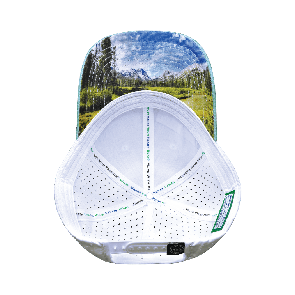 Idaho Hat - Low Profile - Ponytail - Teal / White - Laser Mesh