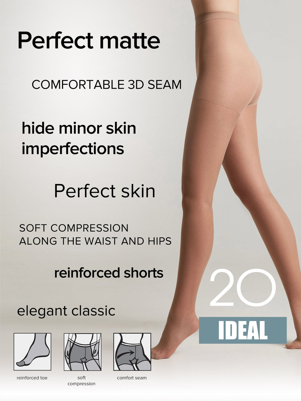 TheRanok.com Tights Conte Ideal 20 Den - Ultimate Matt — detail close-up