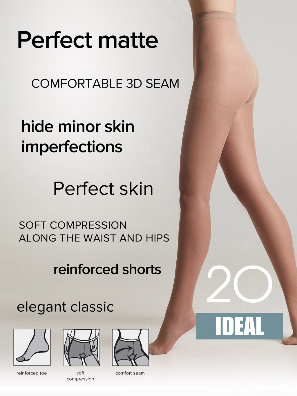 TheRanok.com Tights Conte Ideal 20 Den - Ultimate Matt — size reference