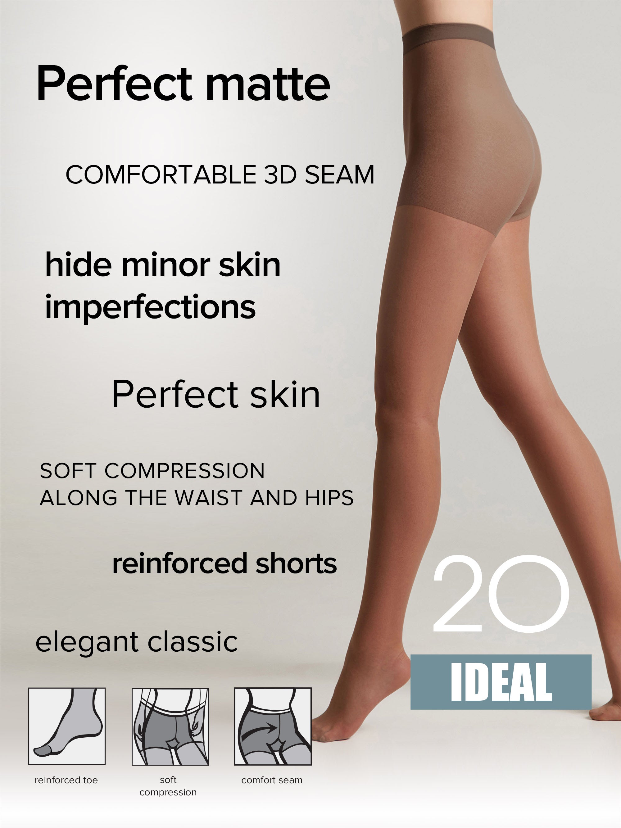 TheRanok.com Tights Conte Ideal 20 Den - Ultimate Matt — back view