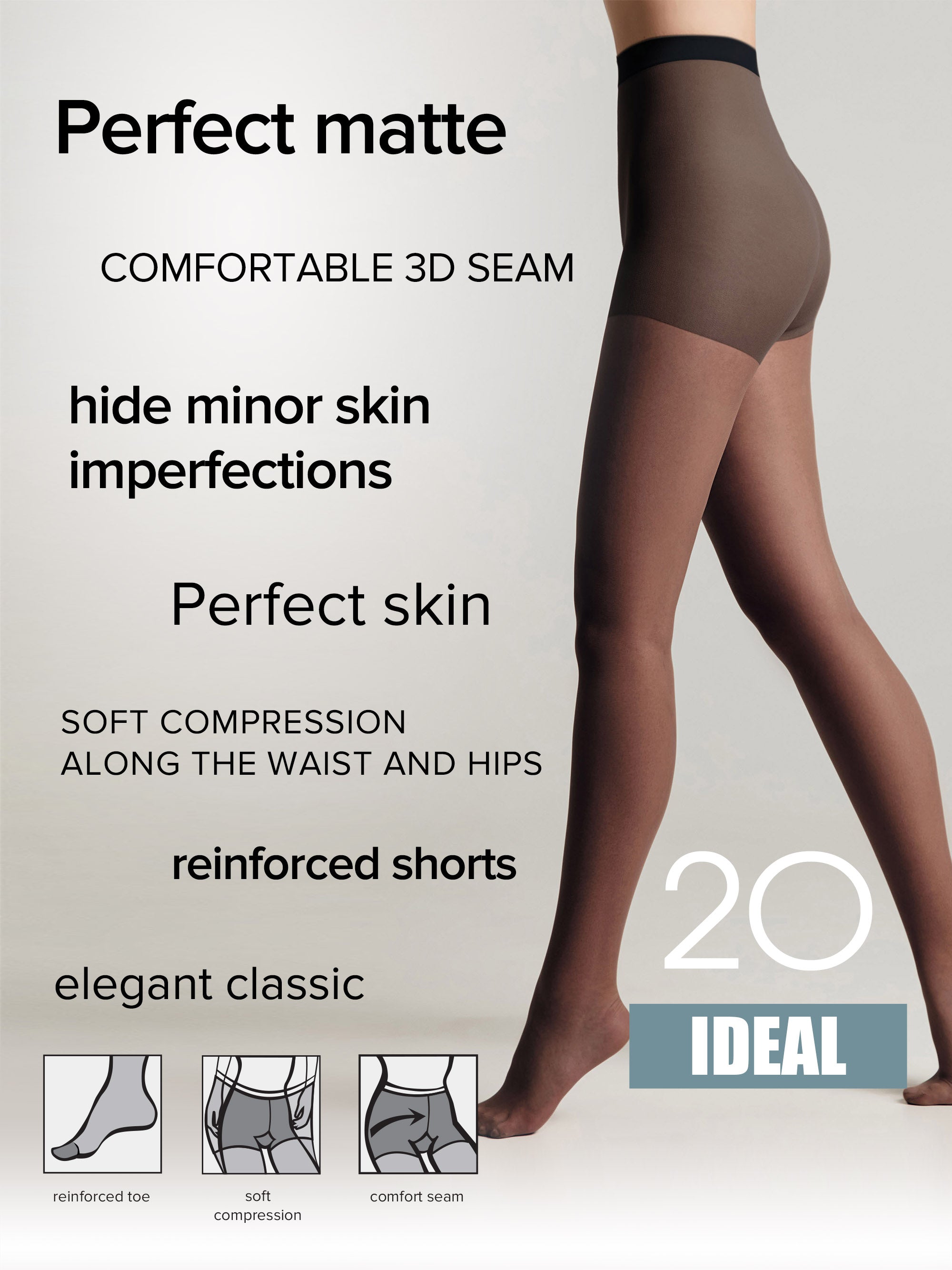 TheRanok.com Tights Conte Ideal 20 Den - Ultimate Matt — fabric or material detail