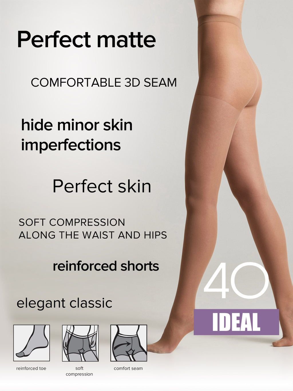 TheRanok.com Tights Conte Ideal 40 Den - Ultimate Matt — color detail